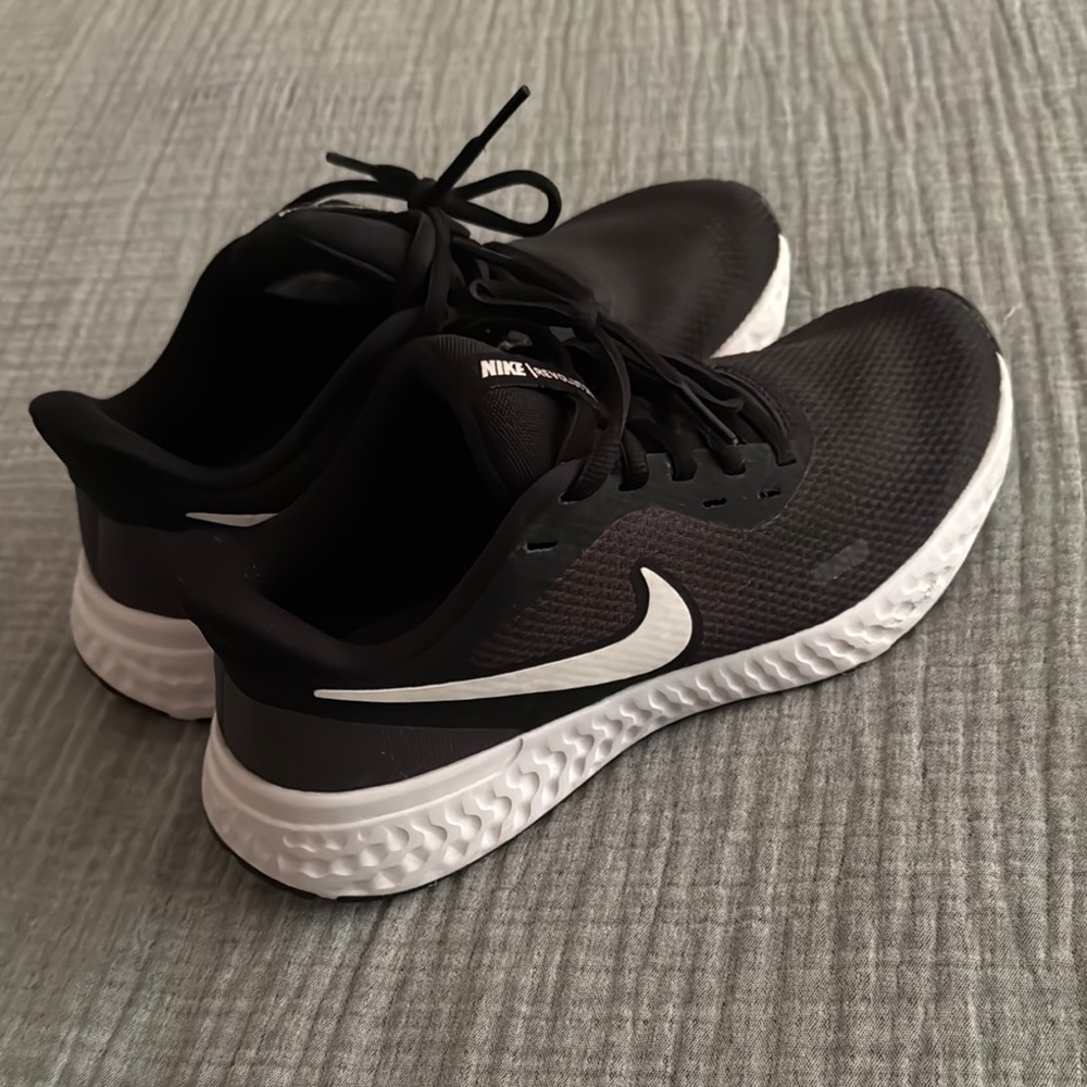Nike Black Mesh Sneakers with White Accents
